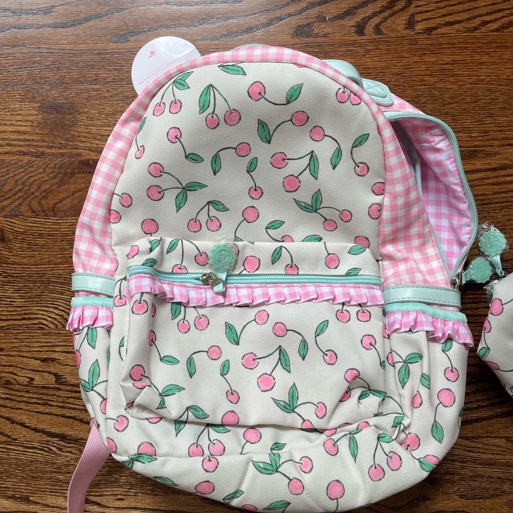 SweetHoney Ridley Backpack - Medium size with Lunch tote NWT “Cherries in Pink”